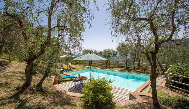 Cosy apartment in villa with WIFI, pool, TV, patio, pets allowed and panoramic view, close to Lu. in San Concordio Di Moriano