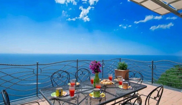 L'INCANTO House on the Amalfi Coast. Spacious and wonderful terrace overlooking the sea
