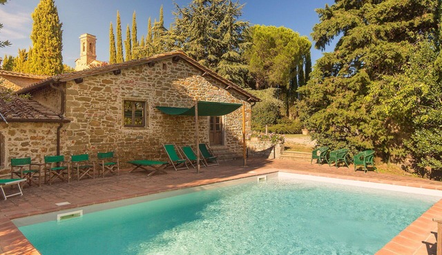 Private Villa with WIFI, private pool, TV, terrace, panoramic view, close to Greve In Chianti