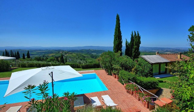 Stunning private villa with A/C, WIFI, pool, balcony and panoramic view, close to Greve In Chianti in Tavarnelle Val Di Pesa