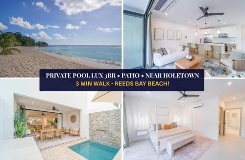 Gibbes House | Elegant NEW 3BR Villa with Pool Walk to Beach